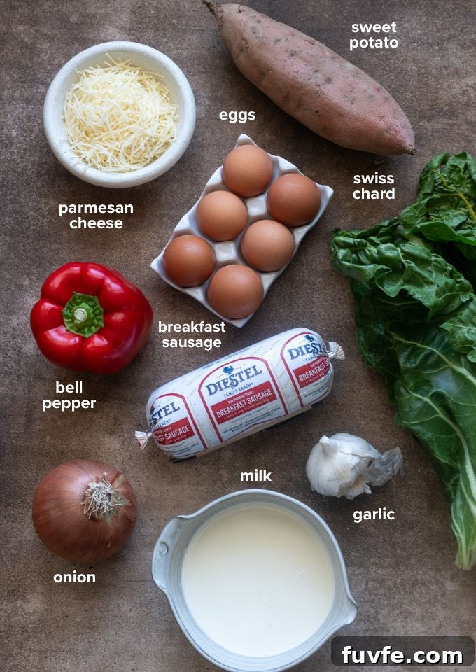 Overnight Sausage and Egg Breakfast Casserole 4 Egg and breakfast sausage casserole recipe ingredients.