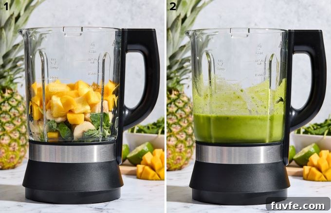 How to make a kale fruit smoothie.