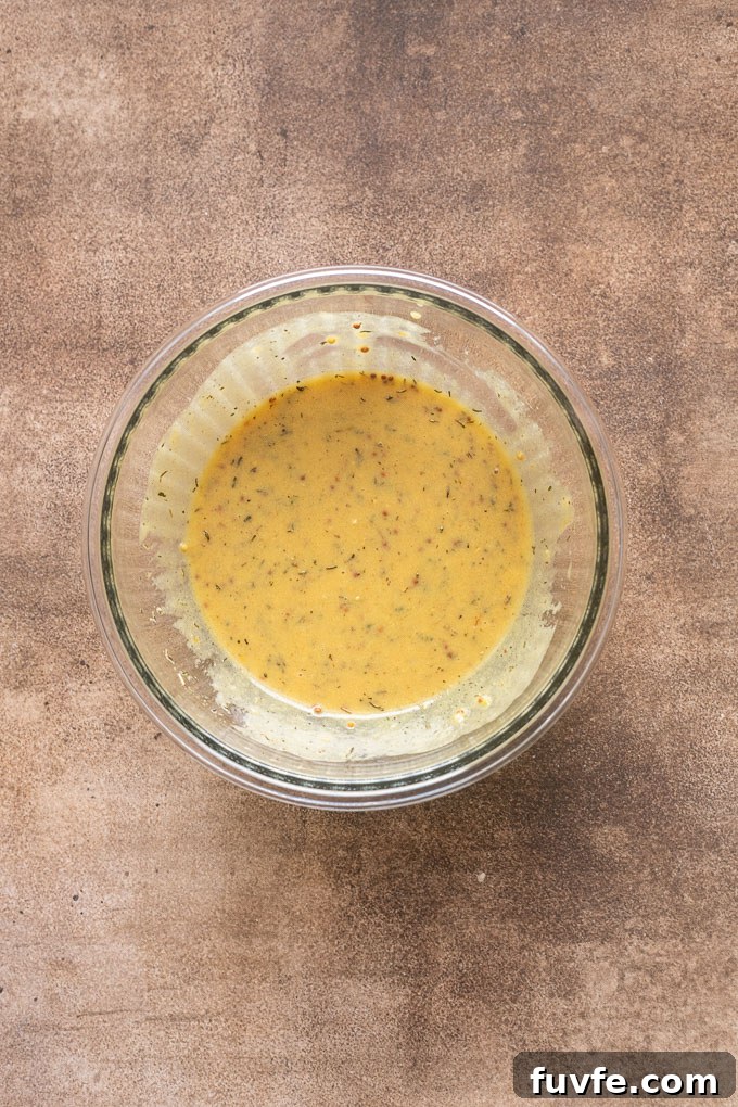 Honey mustard sauce in a bowl.
