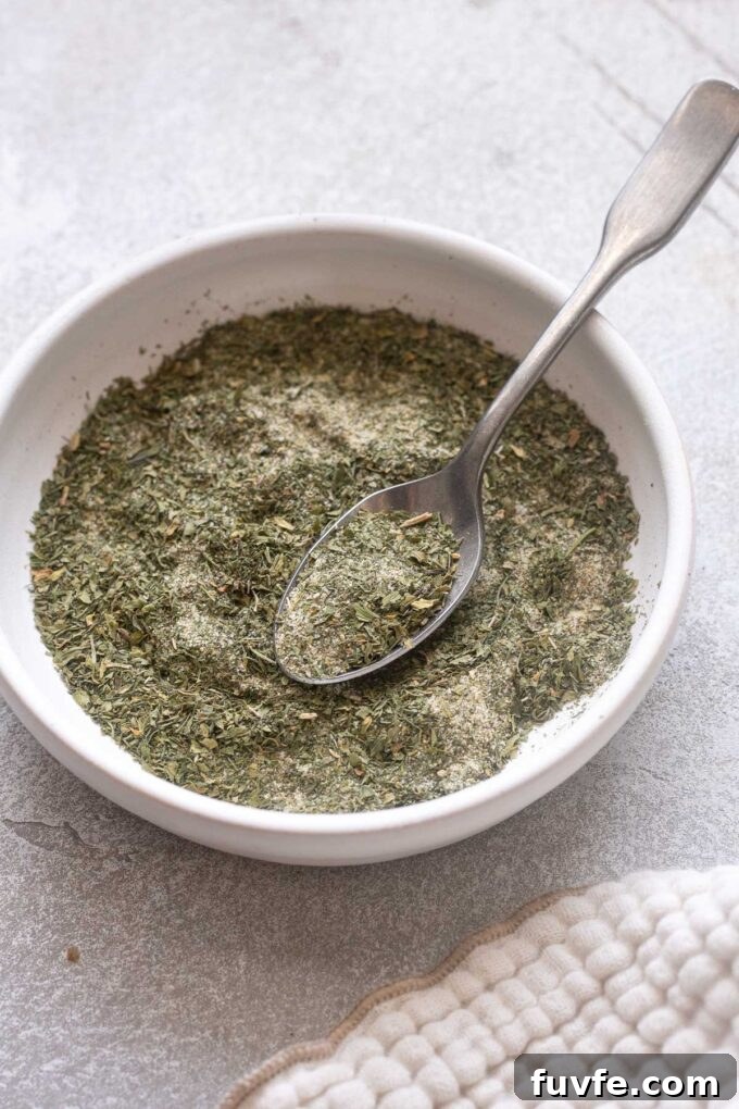 How to Make Homemade Ranch Seasoning Mix 6 Homemade ranch seasoning showing dried herbs and spices.
