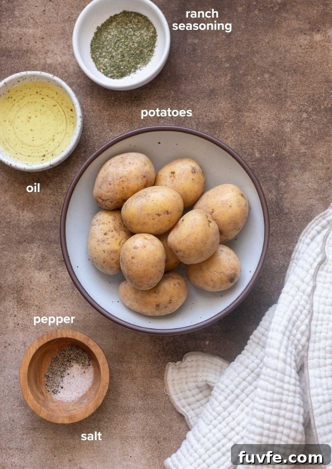 Crispy Ranch Roasted Potatoes Recipe 4 Ranch potatoes ingredients.