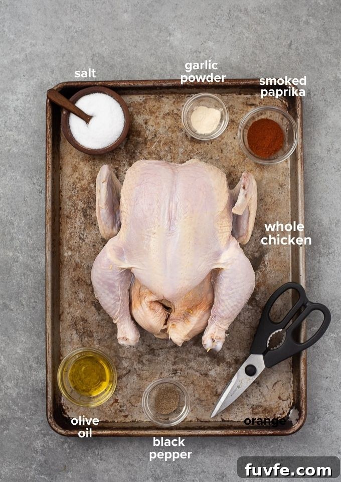 How to spatchcock a chicken ingredients and tools