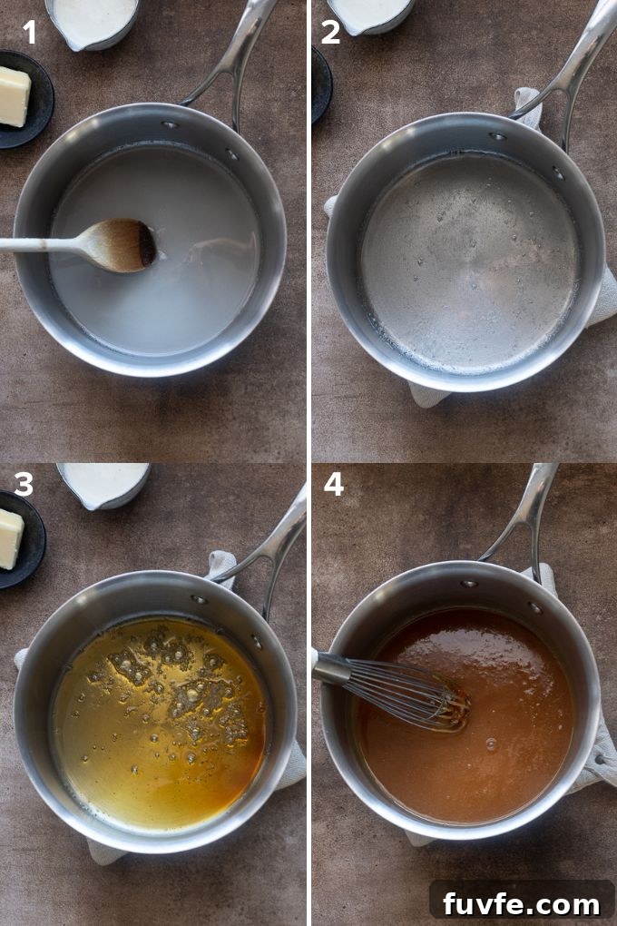 How to make salted caramel sauce for caramel truffles.