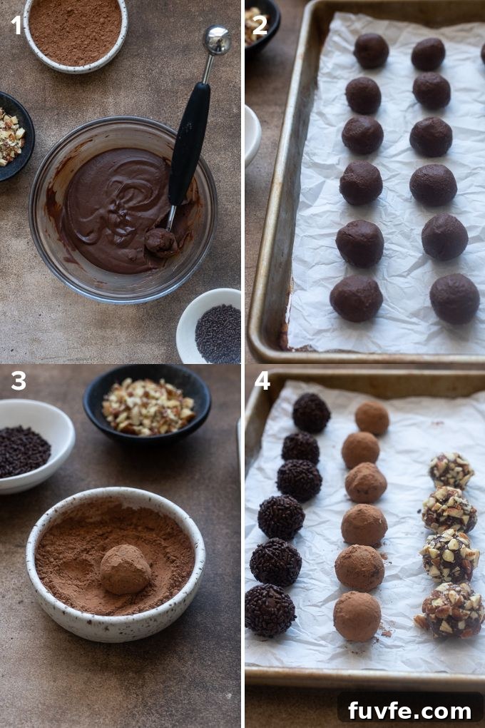 Prepare the chocolate caramel truffles.