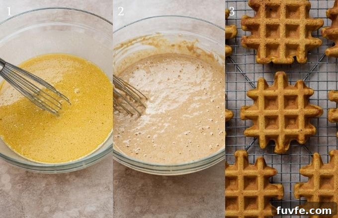 How to make sweet potato waffles collage