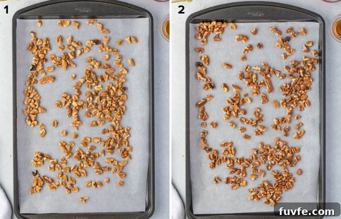 how to toast walnuts collage
