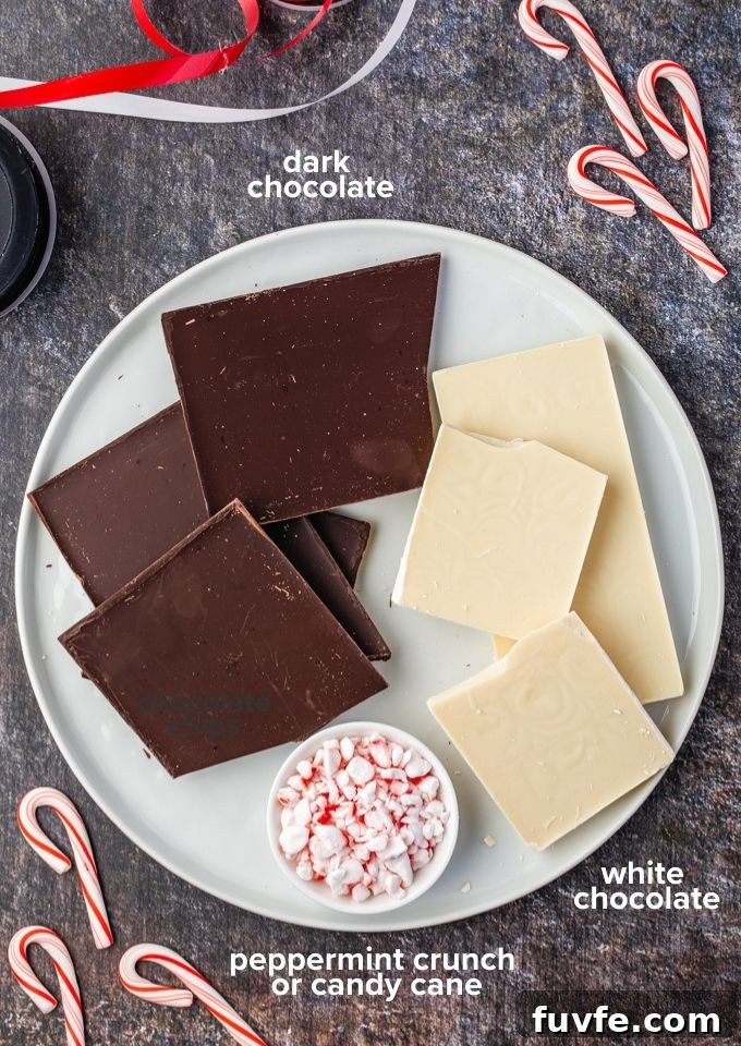 Chocolate peppermint bark recipe ingredients