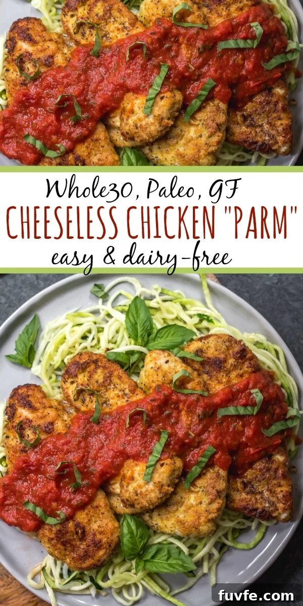Whole30 Chicken Parm Cheeseless Whole30 chicken parm - paleo, dairy-free, gluten-free