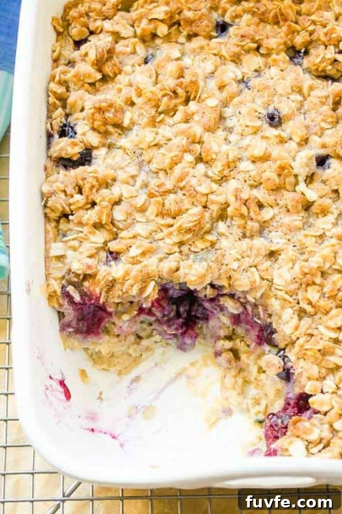 Overnight Blueberry Baked Oatmeal Recipe for Breakfast 5 Blueberry Baked Oatmeal
