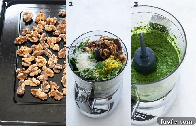 How to make spinach pesto collage