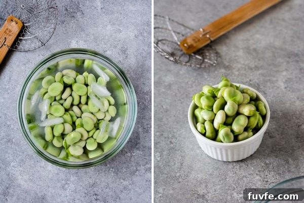 How to cook fava beans process collage 2