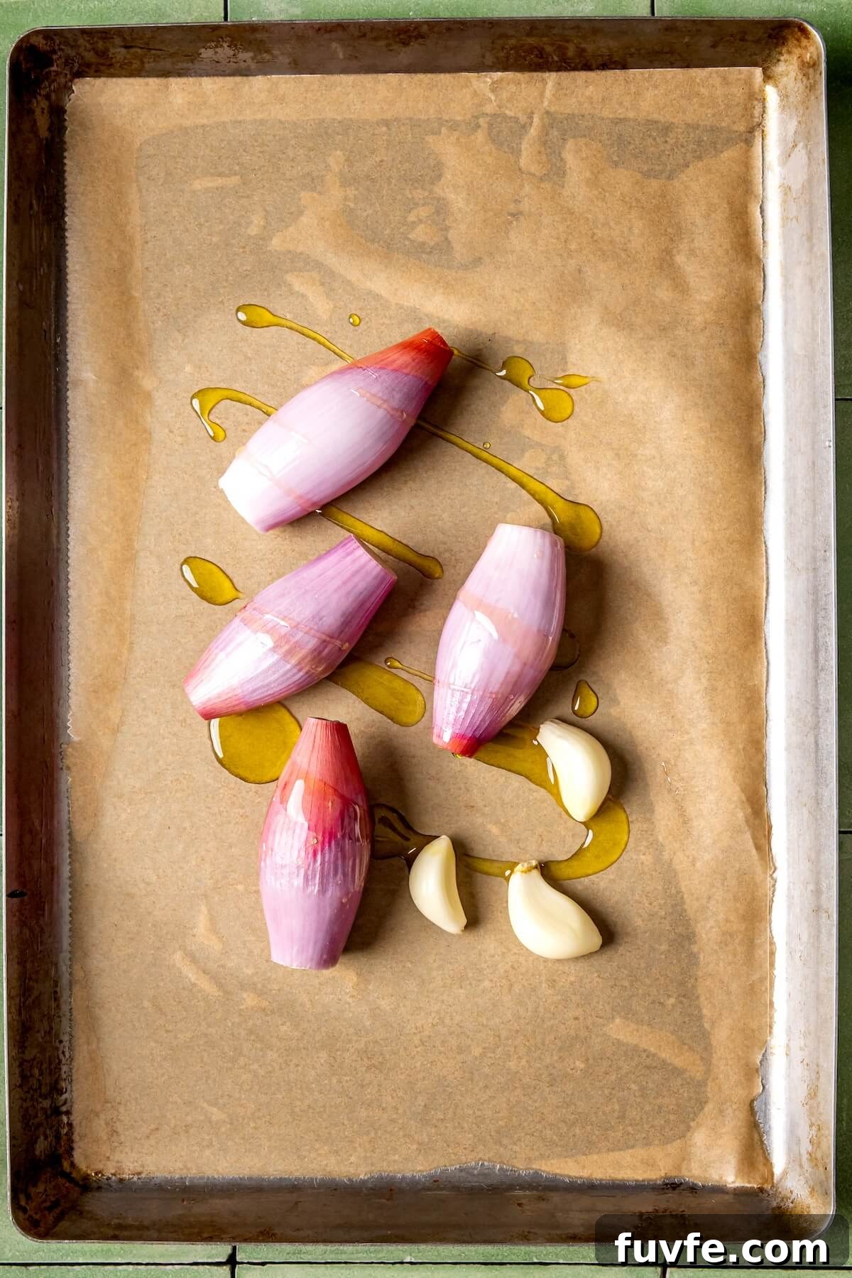 Warm Winter Harvest Salad with Roasted Shallot Vinaigrette 8 How to Make Roasted Shallot Vinaigrette Step 1 - Olivia Adriance