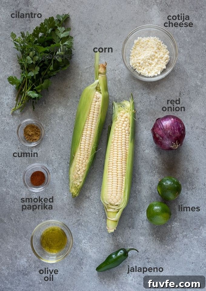 Mexican corn salad ingredients