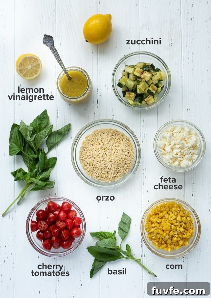 Orzo pasta salad recipe ingredients