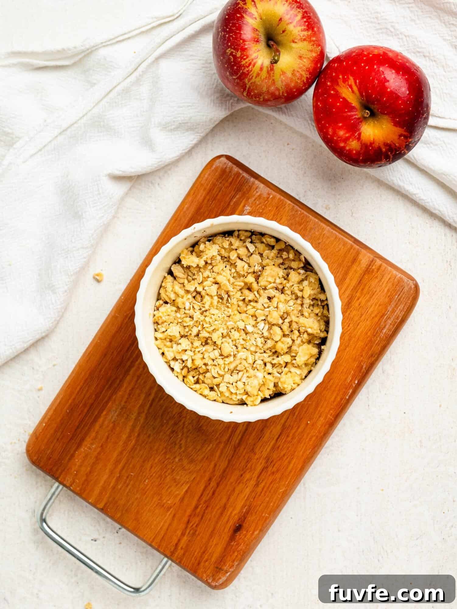 Healthy Apple Crumble before baking.