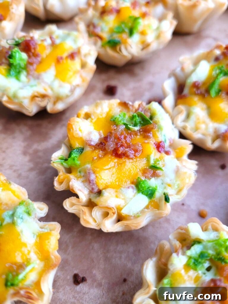 Crispy Jalapeño Popper Phyllo Bites: Creamy, Spicy Appetizer 7 bite size cheesy jalapeno bite