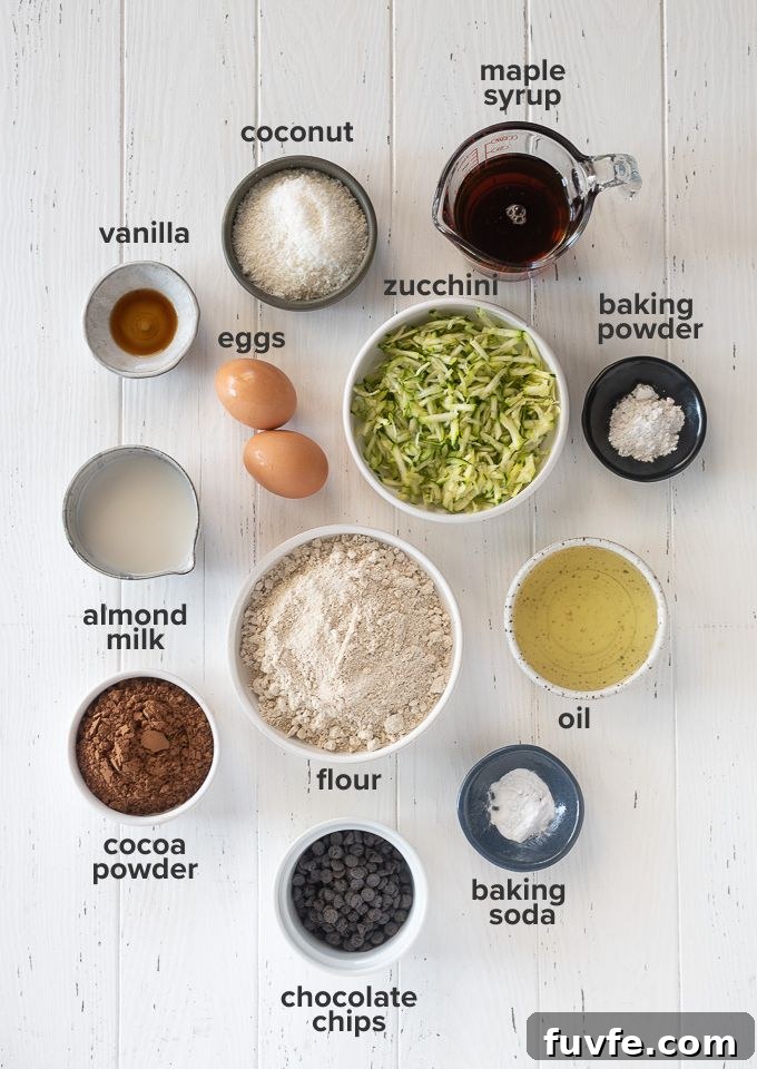Chocolate zucchini bread recipe ingredients