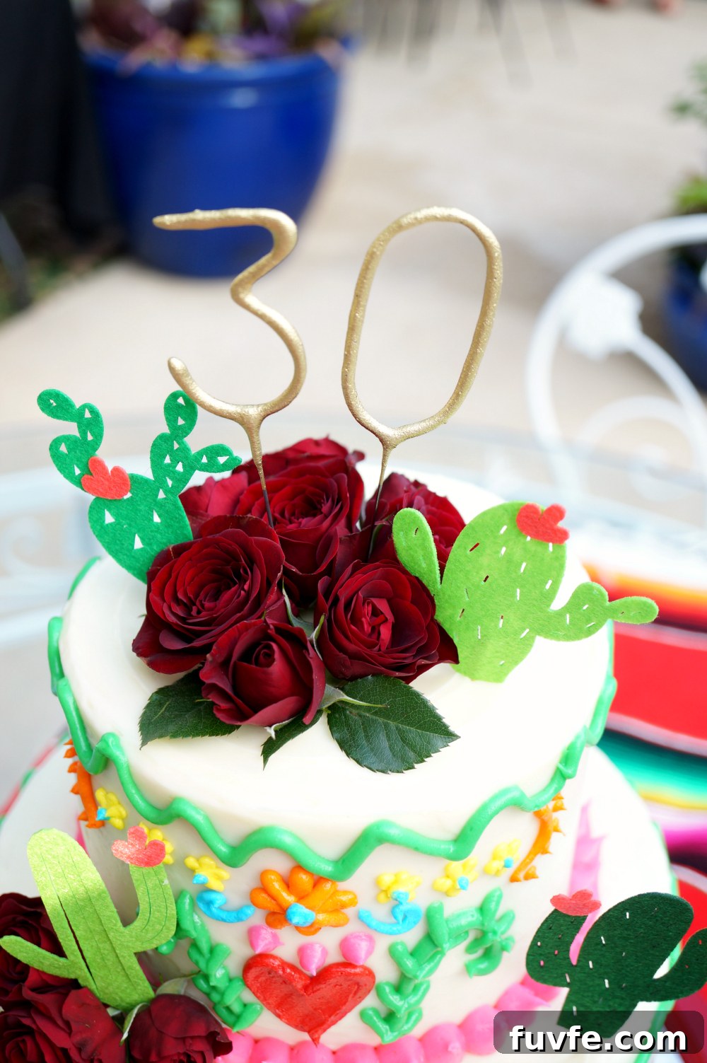 Mexican embroidery birthday cake | The Baking Fairy