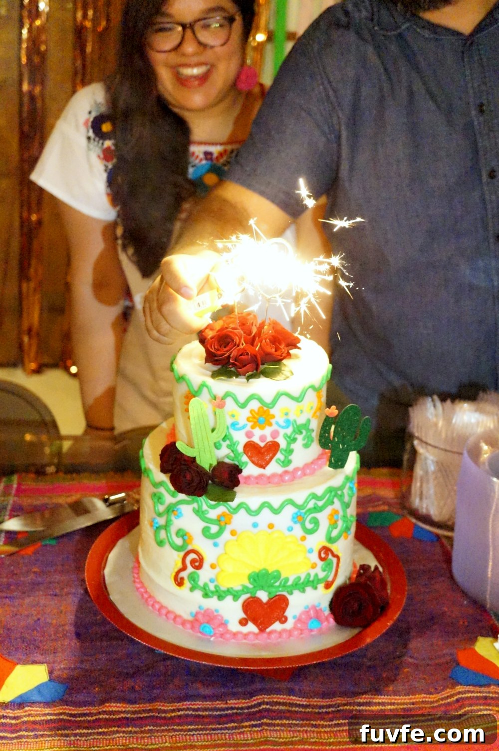 Mexican embroidery birthday cake | The Baking Fairy