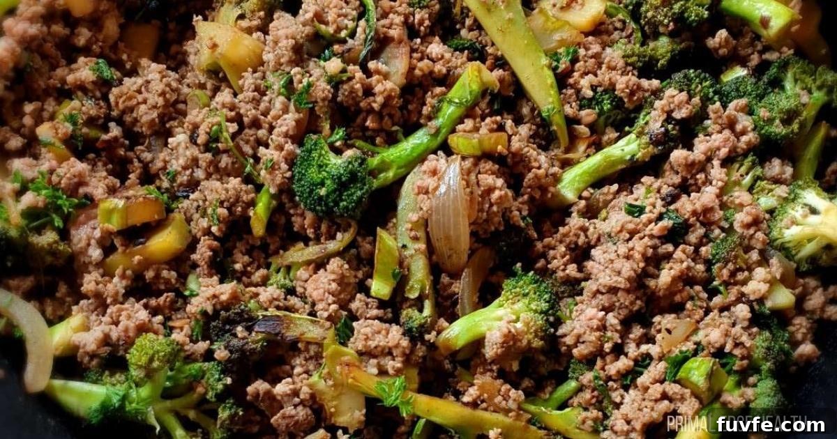 Ground beef and broccoli stir fry.