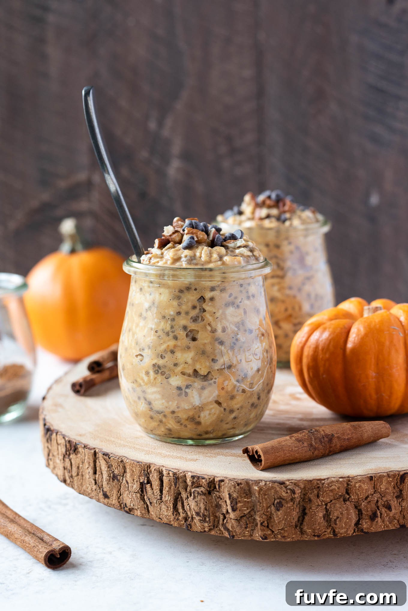 Pumpkin overnight oats in jars
