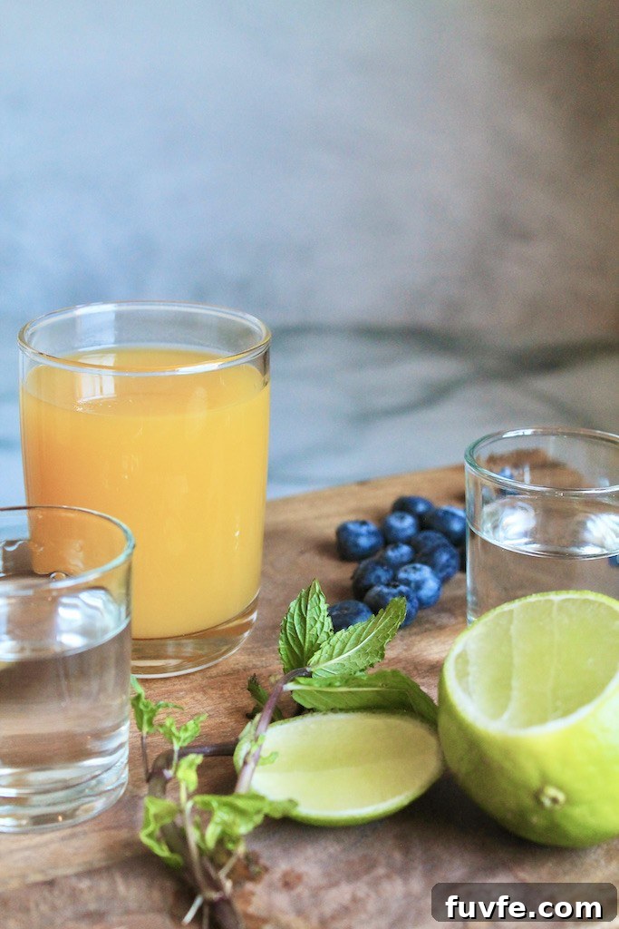 mango blueberry gin fizz ingredients