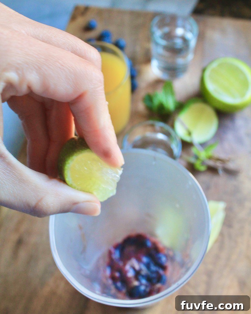 add lime to mango gin fizz
