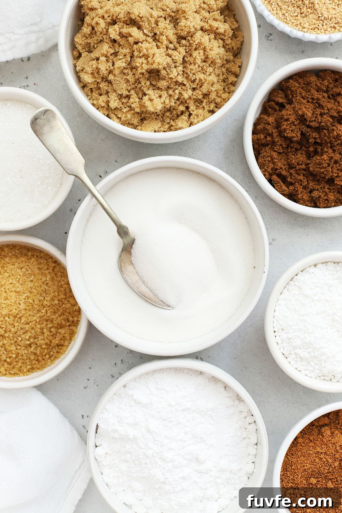 Is Sugar Gluten-Free? What You Need to Know About Sugars and Gluten 2 different kinds of sugar in white bowls