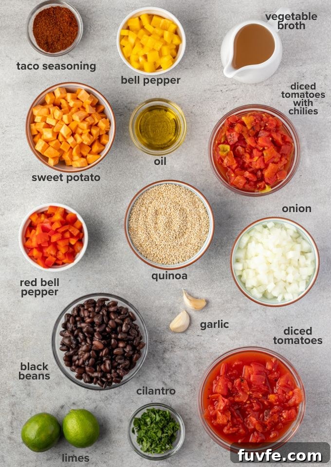Mexican quinoa recipe ingredients
