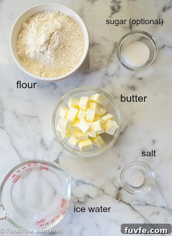 Flaky all butter pie crust ingredients
