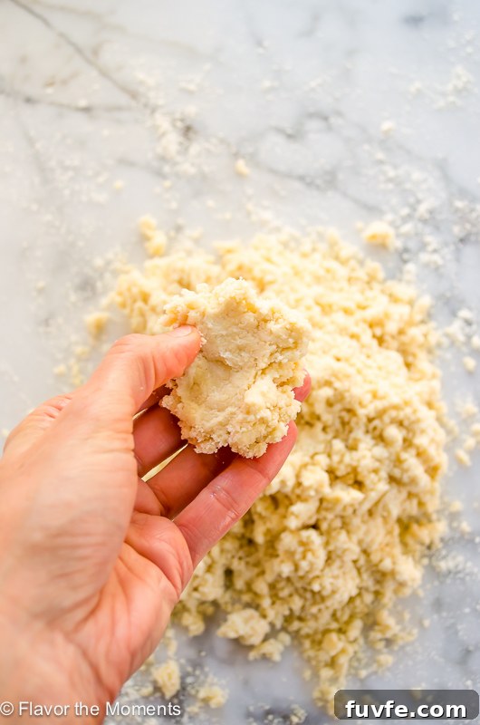 Pie dough before kneading