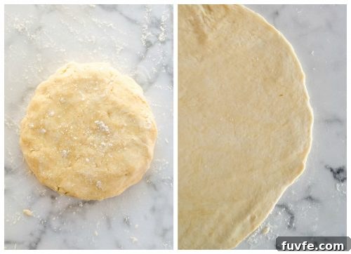 flaky pie crust process collage 2