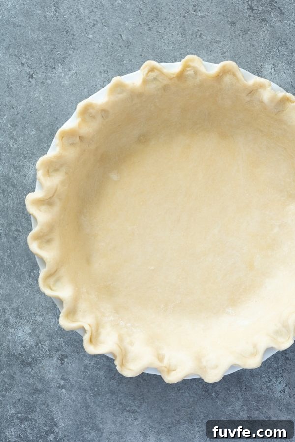 flaky pie crust overhead shot