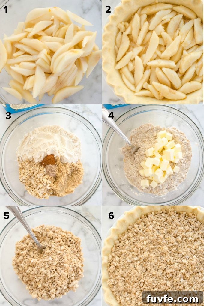 How to make pear pie collage