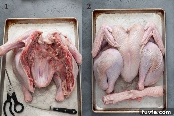 How to spatchcock a turkey collage