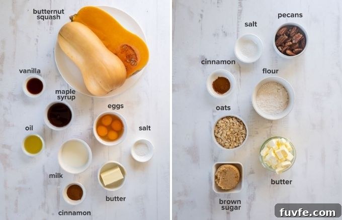 Butternut squash casserole recipe ingredients