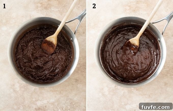Peppermint brownie recipe process collage 1