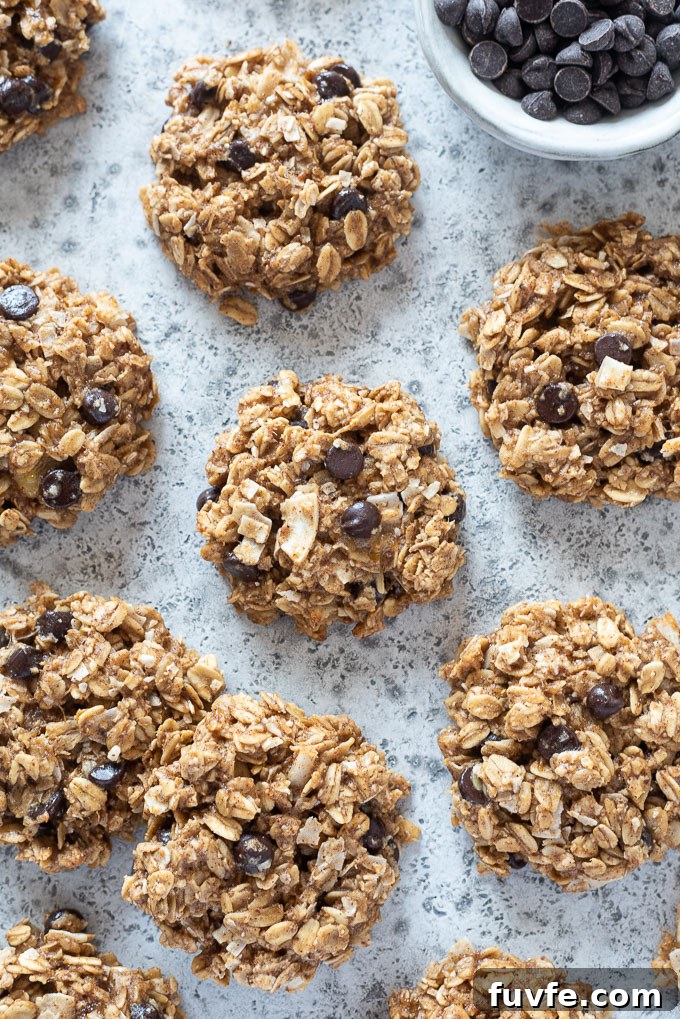 banana breakfast cookies on parchment paper