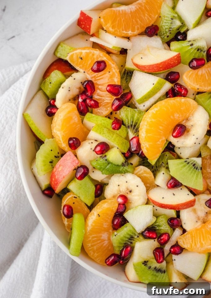 Winter Citrus and Pomegranate Fruit Salad 2 Winter fruit salad in a white bowl