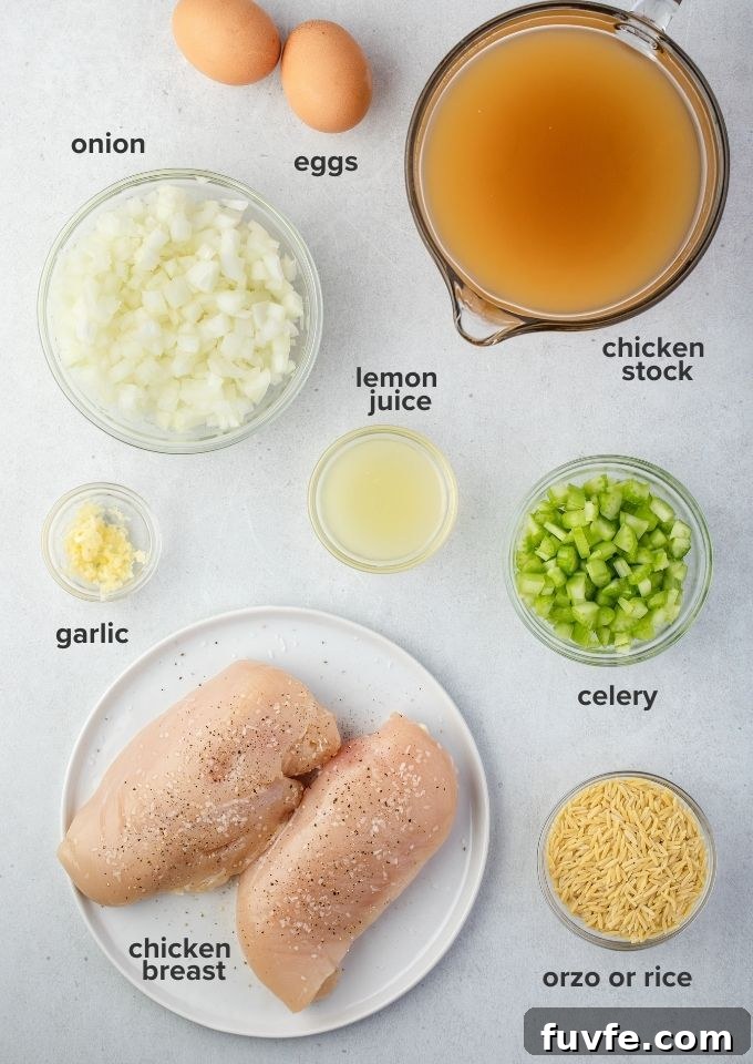 Avgolemono soup ingredients