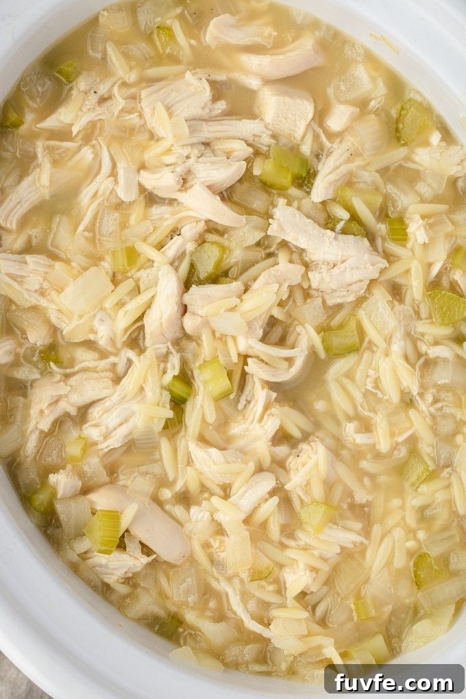 Avgolemono soup in the slow cooker